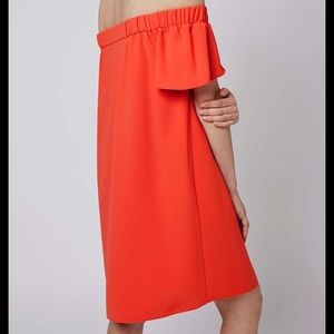 Topshop Off-The-Shoulder Orange Dress Size 2